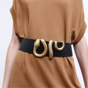 Zara gold snake belt